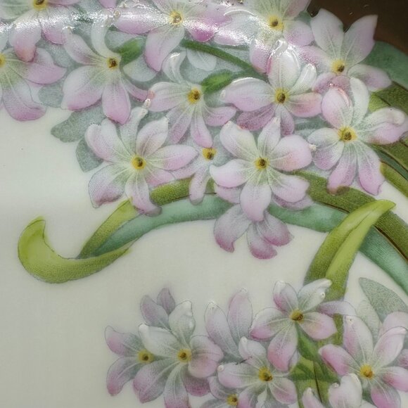 Antique Floral Tray Plate Handles Gold Bavaria Flowers Porcelain Hand Painted - Picture 6 of 11